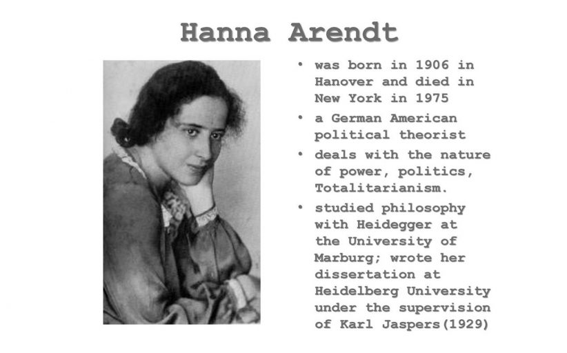 Hannah Arendt, Carl Jaspers and Political Responsibility