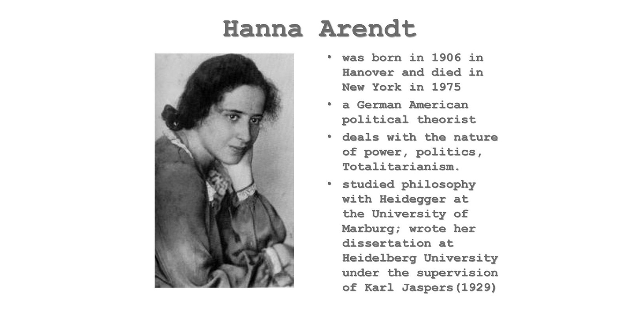 Hannah Arendt, Carl Jaspers and Political Responsibility